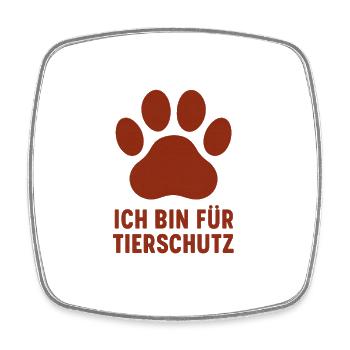 Logo Paw pour la déclaration sur le bien-être animal - Magnet carré - blanc - Devant
