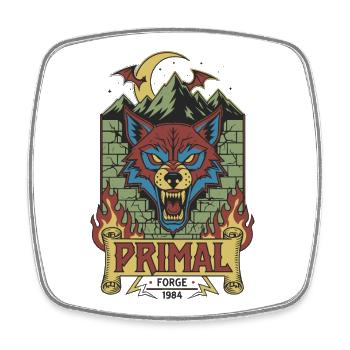 Primal Wolf Forge 1984 - Square fridge magnet - white - Front