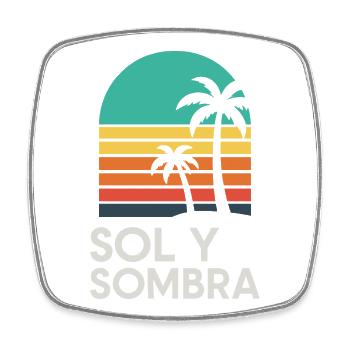Ground and Shade Sunset Palm - Square fridge magnet - white - Front