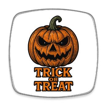 Citrouille d'Halloween - Trick or Treat - Magnet carré - blanc - Devant