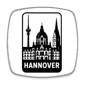 Hannover Silhouette - Viereckiger Kühlschrankmagnet - Weiß - Vorne