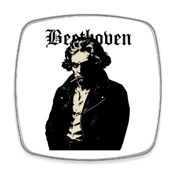 Rebel Noir Beethoven portrait - Square fridge magnet - white - Front