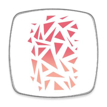Motif triangulaire - Dégradé rose - Magnet carré - blanc - Devant