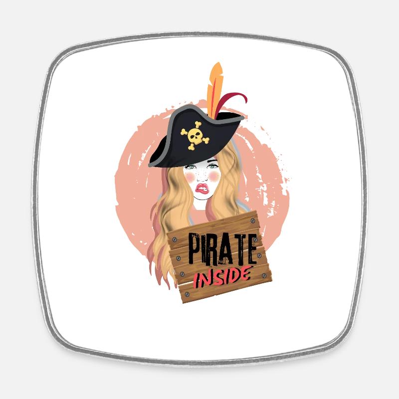 Les pirates à l’intérieur. - Magnet carré - blanc