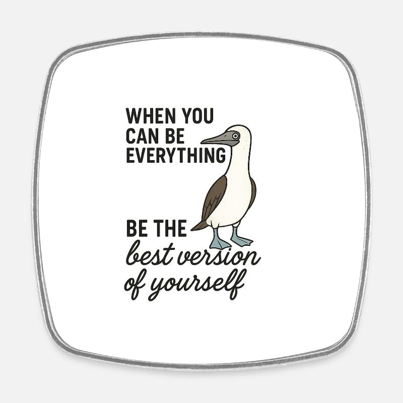 Blue-footed boobies - Best version - Square fridge magnet - white
