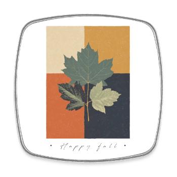 Herbst-Botanicals-Gitter - Viereckiger Kühlschrankmagnet - Weiß - Vorne