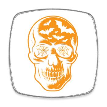 Spinnennetz Totenschädel Halloween - Viereckiger Kühlschrankmagnet - Weiß - Vorne