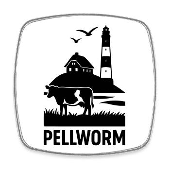 Insel Pellworm - Viereckiger Kühlschrankmagnet - Weiß - Vorne