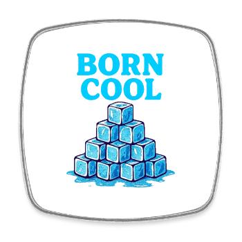Bloc de glace Pyramide Bleu - Magnet carré - blanc - Devant
