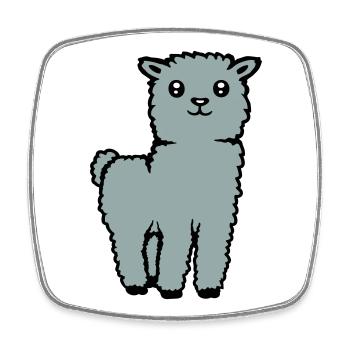 Niedliches Alpaka Lama Tier weich flauschig comic - Viereckiger Kühlschrankmagnet - Weiß - Vorne