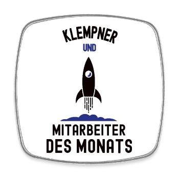 Mitarbeiter des Monats Klempner Installateur  - Viereckiger Kühlschrankmagnet - Weiß - Vorne