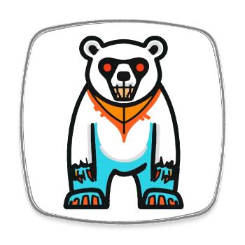 Eisbär Halloween Zombie - Viereckiger Kühlschrankmagnet - Weiß - Vorne