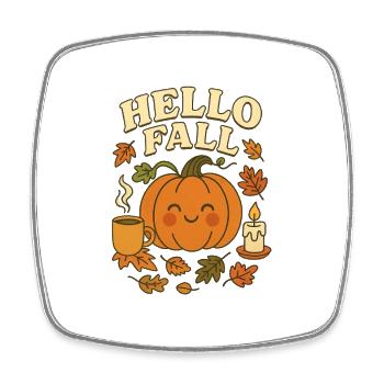 Cute_hello_fall - Viereckiger Kühlschrankmagnet - Weiß - Vorne