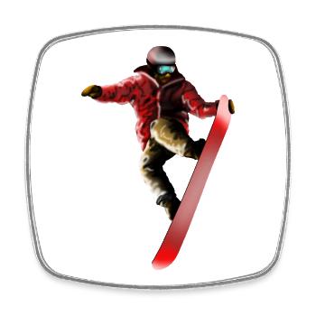 Roter Snowboarder Sprung - Viereckiger Kühlschrankmagnet - Weiß - Vorne