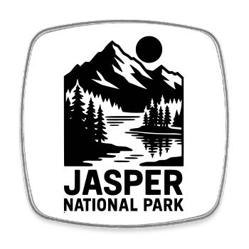 Jasper National Park - Square fridge magnet - white - Front
