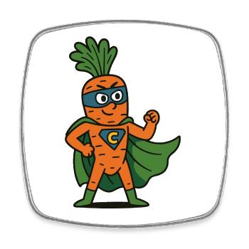 Le capitaine Carrot à la rescousse - Magnet carré - blanc - Devant