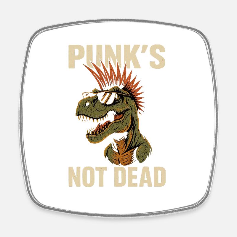 Punk T-Rex - Square fridge magnet - white