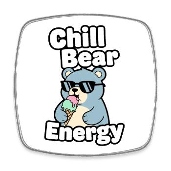 Énergie d’ours froid - Magnet carré - blanc - Devant
