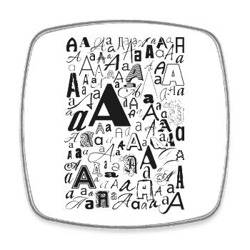 Typo A – Buchstaben Design für Schriftliebhaber - Viereckiger Kühlschrankmagnet - Weiß - Vorne