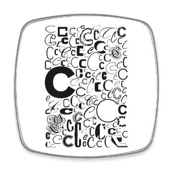 Typo C – Letter Design for Font Lovers - Square fridge magnet - white - Front