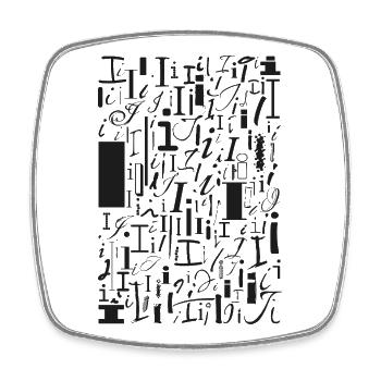 Typo I - Conception de lettres pour les amateurs de polices de caractères - Magnet carré - blanc - Devant