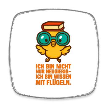Ich_bin_nicht_nur_Neugierig_Ich_bin_wissen_mit_ - Viereckiger Kühlschrankmagnet - Weiß - Vorne