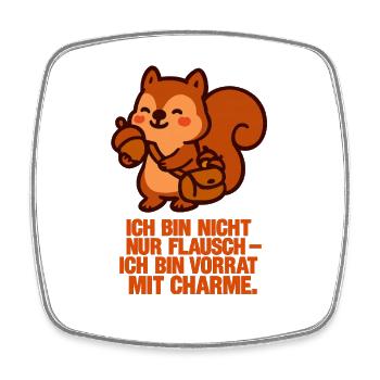 ich_bin_nicht_nur_Flausch_Ich_bin_vorrad_mit_Ch - Viereckiger Kühlschrankmagnet - Weiß - Vorne