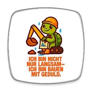 Ich_bin_nicht_nur_Langsam_Ich_bin_Bauen_mit_ged - Viereckiger Kühlschrankmagnet - Weiß - Vorne