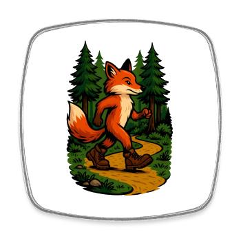 Renard errant dans la forêt - Magnet carré - blanc - Devant