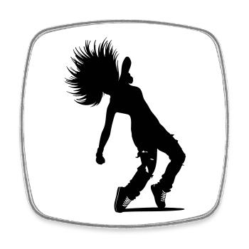 B-Girl Silhouette – Breakdance Power Move - Viereckiger Kühlschrankmagnet - Weiß - Vorne