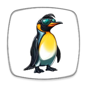 funny penguin with sunglasses :) - Square fridge magnet - white - Front