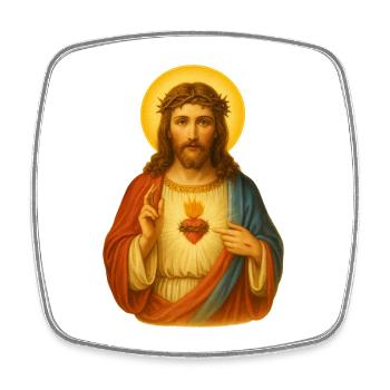 Jesus Herz Ikon Druck - Viereckiger Kühlschrankmagnet - Weiß - Vorne