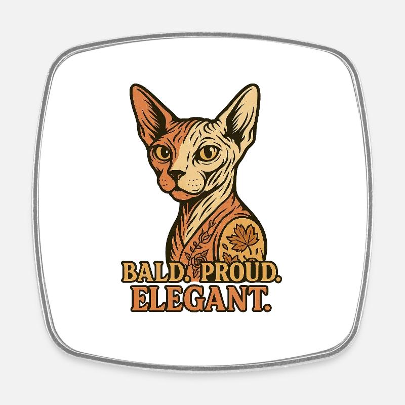 Sphynx Cat - Viereckiger Kühlschrankmagnet - Weiß