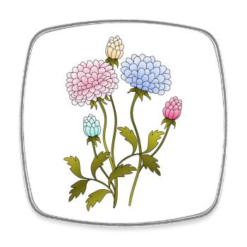 Fleur - Magnet carré - blanc - Devant