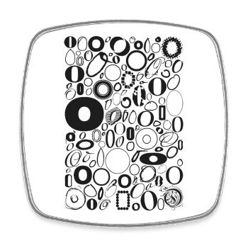 Typo O - Conception de lettres pour les amateurs de polices de caractères - Magnet carré - blanc - Devant