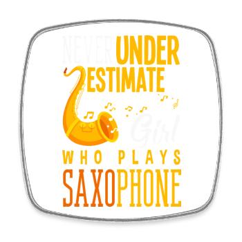 Saxophone - Magnet carré - blanc - Devant