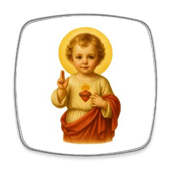 Child Jesus with a halo - Square fridge magnet - white - Front