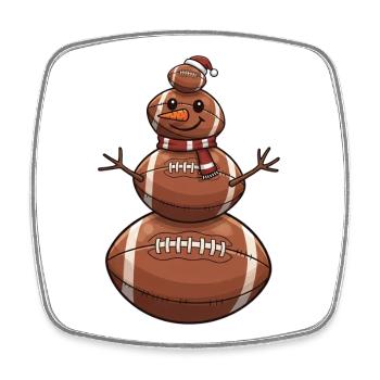 Football dessin animé bonhomme de neige - Magnet carré - blanc - Devant