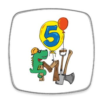 Emil Baustellenkroki fête ses 5 ans - Magnet carré - blanc - Devant