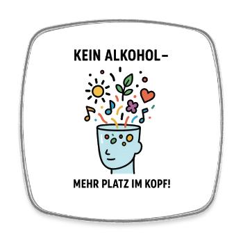 No alcohol - More space in the head! - Square fridge magnet - white - Front