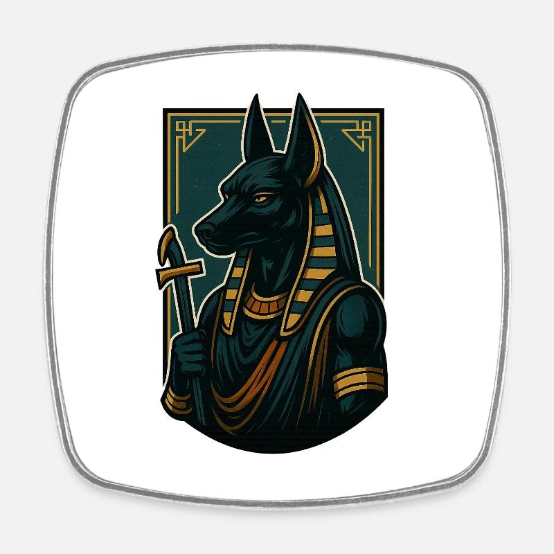 Anubis - Viereckiger Kühlschrankmagnet - Weiß