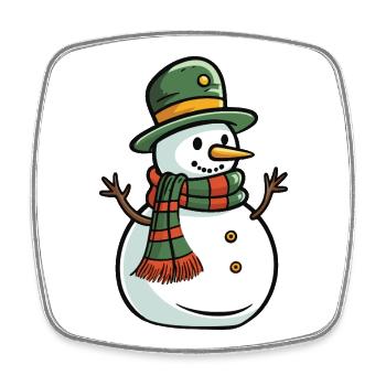 Snowman Winter Christmas - Square fridge magnet - white - Front