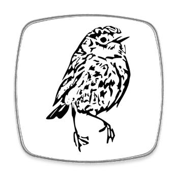 T-shirt oiseau idée cadeau Noël - Magnet carré - blanc - Devant