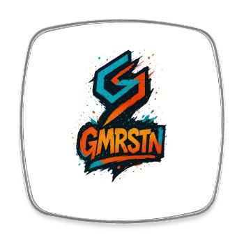 GMRSTN Graffiti Emblem Splash - Viereckiger Kühlschrankmagnet - Weiß - Vorne