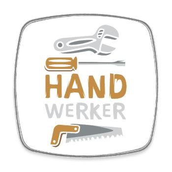 Conception artisanale avec des outils - Magnet carré - blanc - Devant