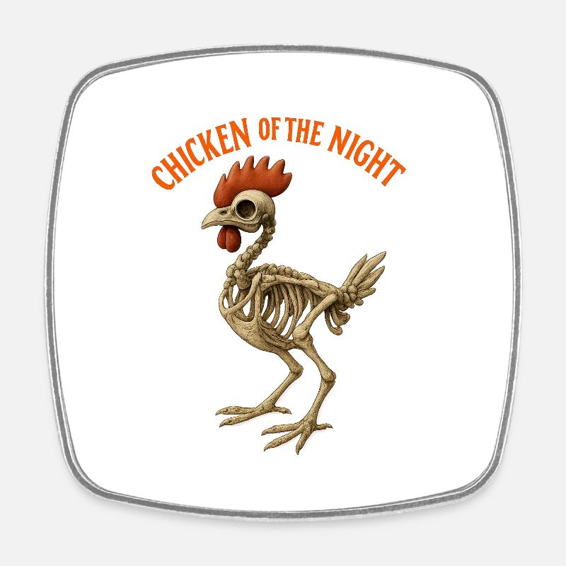 Poulet de la nuit - Magnet carré - blanc