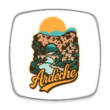 Ardèche Frankreich Natur Illustration - Viereckiger Kühlschrankmagnet - Weiß - Vorne