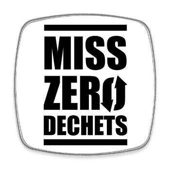 Miss Zero Dechet - Magnet carré - blanc - Devant