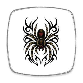 Fancy Tribal Spider - Square fridge magnet - white - Front