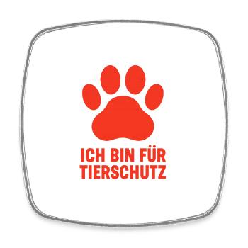 Paw Print Animal Welfare Message - Square fridge magnet - white - Front